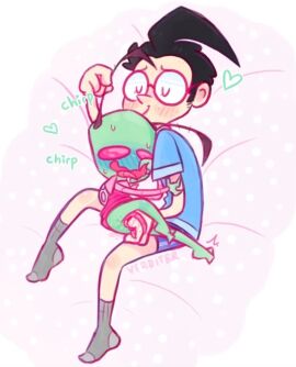 alien_genitalia antennae_(anatomy) chirping d-blue dib_membrane feet fingering invader_zim socks sound_effects zim