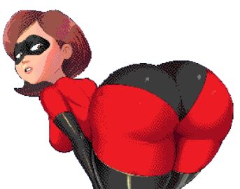 1girls ass ass_focus bending_over bent_over big_ass big_breasts big_butt bottom_heavy breasts brown_hair butt child_bearing_hips disney elastigirl fat_ass female from_behind heavy_ass helen_parr hips huge_ass mask mature_female milf pixar pixel_art plump_ass shadman short_hair sideboob the_incredibles thick thick_ass thick_thighs wide_hips wplace