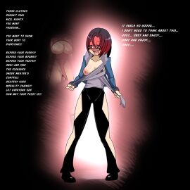 2girls @_@ alternate_hair_color aura bare_arms bare_legs bare_thighs black_background black_hair breasts breasts_out collarbone corruption empty_eyes english_text exhibitionism exposed_breasts exposed_pussy female female_only femdom femsub fire_emblem fire_emblem_engage full_body ghost gradient_hair heart heart_in_mouth idpet jacket large_breasts legs levitation long_hair long_sleeves lyn_(fire_emblem) medium_breasts mind_control multicolored_hair multiple_females multiple_girls nel_(fire_emblem) nintendo nipples no_panties one_breast_out open_mouth pants pelvic_curtain ponytail pussy red_aura red_eyes ring shirt shoes short_hair short_sleeves side_slit smile standing sub_dominating_sub text thighs torn_clothes undressing very_long_hair