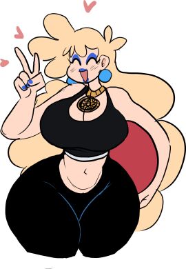 1girls 2024 big_breasts blue_fingernails blue_lips blue_lipstick breasts cleavage closed_eyes crop_top curvaceous curvy curvy_figure cute exercise_ball exercise_clothing female female_focus front_view fully_clothed heart holding_ball holding_exercise_ball hourglass_figure huge_breasts huge_thighs large_breasts lemonadepikachu light-skinned_female light_skin long_hair loretta_(lemonadepikachu) mature_female milf necklace oc open_mouth_smile original original_character pale-skinned_female pale_skin peace_sign smile solo solo_focus thick_thighs tight_pants voluptuous white_background wide_hips yellow_hair