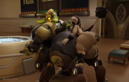 3d ass balls blizzard_entertainment breasts female furry furry_breasts furry_female furry_male furry_only huge_ass huge_balls huge_breasts huge_butt huge_cock huge_testicles male original original_character orisa overwatch overwatch_2 penis ryuk_(plsdonthurtme) temple_of_sins testicles