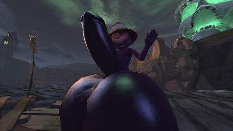 1boy 3d ass balls cloud cloudy_sky colored_skin erection genderswap genderswap_(ftm) hat huge_cock hyper_balls hyper_penis kennythebobcat lamppost male male_focus mario_(series) night nintendo nude outdoors paper_mario paper_mario:_the_thousand-year_door penis purple_skin rule_63 sfm sky source_filmmaker uncensored vivian_(paper_mario)