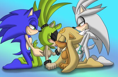 afrosoricid angelofhapiness archie_comics big_breasts blue_body breasts brown_body closed_eyes doggy_style ear_piercing ear_ring female french_kissing from_behind_position fur genitals gold_the_tenrec green_body green_eyes green_hair grey_body grey_fur group hair hi_res idw_publishing kiss_on_lips kissing male male/female mammal nipples nude nude_anthro nude_female nude_male penis piercing ring_piercing sega sex silver_the_hedgehog sonic_(series) sonic_the_hedgehog sonic_the_hedgehog_(archie) sonic_the_hedgehog_(comics) sonic_the_hedgehog_(idw) sonic_the_hedgehog_(series) surge_the_tenrec tenrec tongue yellow_eyes