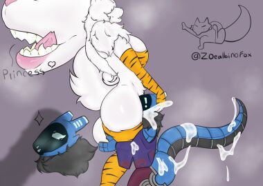 3_fingers anthro armwear balls big_balls big_breasts big_penis bodily_fluids breasts canid canine canis clothing costume cum cum_covered cum_in_mouth cum_inside damon_(damon3d) demon domestic_dog duo ejaculation female fingers fox futa_on_female futanari genital_fluids genitals hi_res huge_balls huge_breasts huge_cock hybrid hyper hyper_genitalia hyper_penis intersex intersex/female leggings legwear livestock_guardian_dog mammal messy molosser mountain_dog musk musk_clouds oral oral_penetration original original_character original_characters pastoral_dog penetration penis synth_(vader-san) tibetan_mountain_dog zoealbinofox_(artist) zoealbinofox_(character)