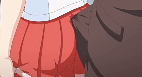 1boy animated ass bulge buttjob buttjob_over_clothes erection erection_under_clothes female grinding incest kamishiro_shouhei rubbing shimozuru_nanami skirt soshite_watashi_wa_ojisan_ni tagme