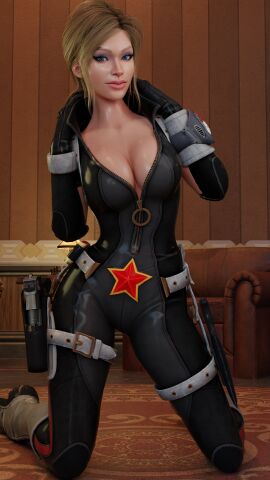 1girls 3d big_breasts blonde_hair blue_eyes breasts cleavage destroy_all_humans! female mr._k natalya_ivanova solo