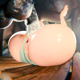1boy 3d anus artist_request ass balls barefoot breasts clothing clothing_aside cum cum_drip cum_in_pussy female horsecock huge_ass huge_cock lara_croft large_ass large_penis lying male mating_press nakadashi on_back panties_aside penis pussy semen sex straight testicles thighs tomb_raider underwear vagina vaginal_penetration zoophilia
