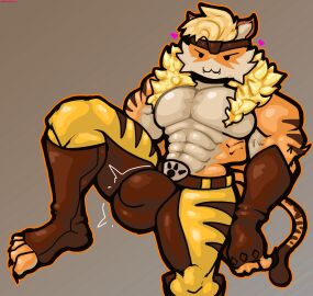 2d abs animal_humanoid anthro big_bulge bulge clothed clothing cosplay crossover epic_games felid felid_humanoid feline feline_humanoid fortnite genitals hi_res humanoid inviting male mammal mammal_humanoid marvel marvel_comics meowscles meowscles_(fortnite) meowtooth_(fortnite) muscular muscular_anthro pecs penis solo spandex tail throbbing tight_clothing velvetdraw