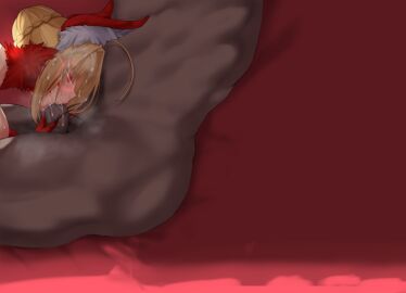 1boy 1girls ass aster_crowley big_penis blonde_hair blowjob blush breasts cum cum_in_mouth cum_inside cum_on_ass cum_on_breasts cum_on_face cum_on_hair dark-skinned_male dark_skin fate/grand_order fate_(series) fellatio female interracial male nero_claudius_(fate) nude nude_male open_eyes oral penis red_eyes