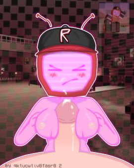 1boy 1girls 3d_background >_< background blush boobjob breasts cum cum_on_face dick female forsaken_(roblox) hand_on_chest hat male nude nude_female penis pink_body qktucwtiv8fasr8 reference_image roblox roblox_background roblox_game robloxian screencap_background self_upload titjob tv tv_head tv_screen tv_woman veeronica