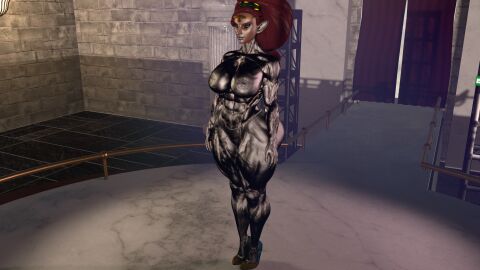 1girls 3d 3d_(artwork) 3d_model 3d_render abs alternate_costume alternate_outfit aquiline_nose ass athletic athletic_female big_ass big_breasts big_butt big_nose bikini bikini_bottom bikini_top black_body blue_lipstick breasts breath_of_the_wild brickhouse chrome dark-skinned_female dark_skin diadem female gerudo green_eyes jiggle jiggling_ass justfrog-entertainment lipstick long_hair metallic_body muscles muscular muscular_arms muscular_back muscular_female muscular_legs muscular_thighs naked naked_female nanomachines ponytail red_hair six_pack the_legend_of_zelda thick_thighs thighs thunder_thighs thunderthighs toned toned_female urbosa vein veins veiny veiny_muscles virt-a-mate virtamate