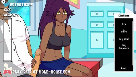 2d 2d_(artwork) 2d_animation animated bleach bra cum cum_on_body cum_shot cumshot dotartnsfw grey_body handjob hole_house moan moaning moaning_in_pleasure mp4 see-through see-through_clothes see-through_clothing sex shihouin_yoruichi sitting sitting_on_desk skirt sound sound_effects tagme video videos