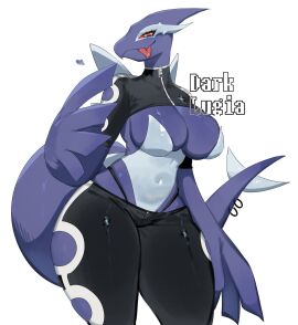 1girls :p anthro big_breasts big_thighs breasts clothed clothing female female_only generation_2_pokemon heart hi_res legendary_pokemon looking_at_viewer lugia narrowed_eyes nintendo pokemon pokemon_(species) pokemon_xd red_eyes shadow_lugia smiling smiling_at_viewer solo tail thick_thighs thong_straps toge77789 togetoge voluptuous white_background wide_hips