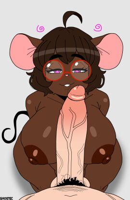 absurd_res ahoge animal_ears anthro bare_shoulders big_breasts big_nipples big_penis brainwashing breasts brown_body brown_hair brown_skin cheek_rubbing_penis cheesed_to_meet_you dominant dominant_male dominant_pov duo eyewear female first_person_view genitals ghostec glasses gwen_geek gwen_martin hair happy_trance hi_res huge_breasts huge_cock huge_nipples hypnosis kneeling looking_at_viewer male male/female mammal meme mind_control mouse_ears mouse_tail murid murine nerd nipples penis penis_rubbing penis_rubbing_against_cheek pink_eyes pov pov_eye_contact pubes purple_eyes rodent sex short_hair signature simple_background smile spiral spiral_eyes submissive submissive_female symbol_in_eyes tail thick_thighs third-party_edit wide_hips