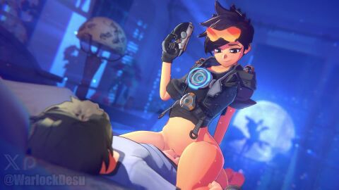 1boy 1girls animated averting_eyes blizzard_entertainment blush covering_mouth cowgirl_position cum cum_in_pussy dominant dominant_female domination female leaning leaning_back leaning_forward misuzugon musi_cassie overwatch overwatch_2 pistol shy tagme tracer tracer_(overwatch_2_suit) video voice_acted warlockdesu