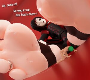 1boy 1girls big_feet chimerami2 feet female femdom foot_fetish foot_focus giantess light-skinned_female light-skinned_male light_skin macro male malesub naked naked_male red_nails red_toenails ruby_rose rwby sweaty_feet toe_leash toe_ring toe_scrunch toes toes_scrunch