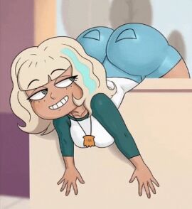 1girls ai_animated ai_animation ai_generated animated animation ass big_ass big_butt blonde_hair blondie boobs_bouncing booty_shorts bubble_ass bubble_butt cappeseller clothed clothing disney disney_channel disney_xd female green_eyes jackie_lynn_thomas light-skinned_female light_skin looking_back pale_blonde pale_blonde_hair presenting presenting_hindquarters rocner shorts skater skater_girl solo star_vs_the_forces_of_evil tan-skinned_female twerking two-tone_hair white_female