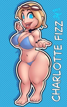 1girls ass bikini blonde_hair blue_eyes charlotte_fizzles cute female female_only glasses gnome gnome_(warcraft) gnome_female hungryartist original_character roleplay_character short_hair shortstack summer tagme thick_thighs warcraft world_of_warcraft