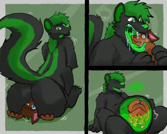 anal animated anthro bodily_fluids canid canine canis colt_(lyoen) dakomics duo facesitting hypnosis imminent_digestion male male/male mammal mammal_taur mephitid mephitid_taur mind_control open_mouth oral rimming saliva sex sitting_on_another skunk skunk_taur stomach_acid stomach_bulge syfer_(skunk) taur tongue uvula vore wolf