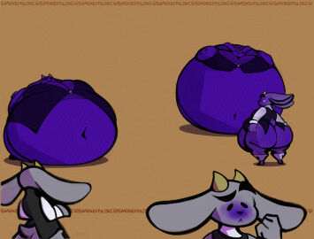 ass big_ass big_breasts blueberry_inflation breasts bubble_ass bubble_butt butler_(pseudoregalia) female furry huge_ass huge_breasts inflation pseudoregalia smokey_blokey spherical_inflation tagme