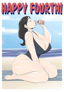1girls 4th_of_july ass big_ass big_breasts big_thighs breasts breasts_bigger_than_head bust busty chest curvaceous curvy curvy_figure digital_media_(artwork) drinking feet female female_focus hips hourglass_figure huge_ass huge_breasts huge_thighs jopuari large_ass large_breasts large_thighs legs light-skinned_female light_skin lisa_(jopuari) mature mature_female milf mother one-piece_swimsuit original original_character slim_waist swimsuit text thick thick_hips thick_legs thick_thighs thighs voluptuous waist wide_hips wide_thighs