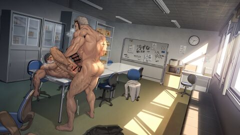 2boys abs afternoon anal anal_insertion anal_sex arm_hair armpit_hair ass back_muscles balls bara beard beefy biceps big_ass big_breasts big_penis black_hair blue_eyes blurry blush breasts bubble_ass bubble_butt cardboard_box ceiling ceiling_light censor_bar censored censored_penis chest_hair clock clothes_on_floor clothes_removed completely_nude computer daddy dark_penis dark_room dilf doodles duo erection fluorescent_light gay grabbing grabbing_legs hi_res huge_cock humping hunk indoors indoors_sex leg_hair legs_up looking_at_another lying lying_on_back lying_on_table male male/male male_only male_penetrated male_penetrating male_penetrating_male masculine_male mature_male meeting_room microwave morning multicolored_hair muscles muscular muscular_arms muscular_ass muscular_back muscular_chest muscular_legs muscular_male muscular_thighs nude nullqllun office office_chair open_mouth oppai original original_character pecs penis penis_bigger_than_head plump_ass quadriceps raw_sex rectum reflection see-through sex shelf short_hair sideburns standing standing_sex steam steamy_breath sunlight table text thick_arms thick_neck thick_penis thick_thighs thrusting time_lapse tough_guy tremble_spikes trembling triceps two-tone_hair veiny_penis very_high_resolution white_hair whiteboard window x-ray yaoi