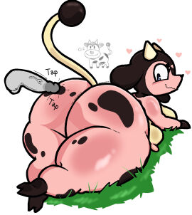 2024 anthro ass ass_focus balls big_ass big_breasts big_butt black_nose blue_eyes breasts bubble_ass bubble_butt cow digital_drawing_(artwork) digital_media_(artwork) disembodied_penis erection fat_ass female generation_2_pokemon genitals gigantic_ass grey_penis heart_symbol hi_res hooves horn huge_ass lewdewott looking_back lying lying_on_grass male markings mature mature_body mature_female mature_figure milf miltank nintendo on_front penis penis_on_butt pink_body pokemon pokemon_(species) raised_tail round_ass simple_background smile spots tail thick thick_ass thick_thighs thighs vein veiny_penis voluptuous voluptuous_female white_background wide_hips
