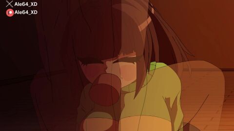 1boy 1girls 2025 ale64_xd animated audio blowjob brown_hair chara deepthroat fellatio female green_shirt hair heart-shaped_pupils penis sound sucking_penis tagme undertale video video_games