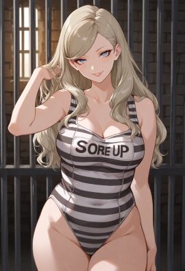 ai_generated ann_takamaki persona persona_5 prison prison_uniform sega
