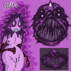 1girls 2d 2d_(artwork) 2d_artwork 4_eyes 4_fingers artist_name blue_hair female female_only fish gg47 monster monster_girl multi_eye no_nose pink pink_body pink_hair pink_skin pinkie_(pressure) pressure_(roblox) reference_image roblox roblox_game self_upload solo