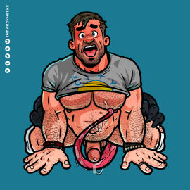 bear_(body_type) eddie_brock male male_only marvel marvel_comics randyslashtoons rimming_male symbiote venom_(marvel)