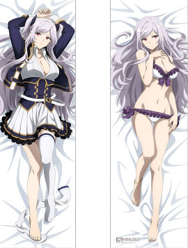 alexia_midgar arms_behind_head bare_arms bare_belly bare_legs bare_shoulders bare_thighs barefoot bed_sheet belly_button big_breasts bra breasts cleavage dakimakura dakimakura_design feet female jacket kage_no_jitsuryokusha_ni_naritakute! long_hair loose_hair lying mouth_closed official_art open_mouth panties purple_hair red_eyes single_thighhigh skirt smile the_eminence_in_shadow thighhighs thighs toes twintails underwear underwear_only white_thighhighs zettai_ryouiki