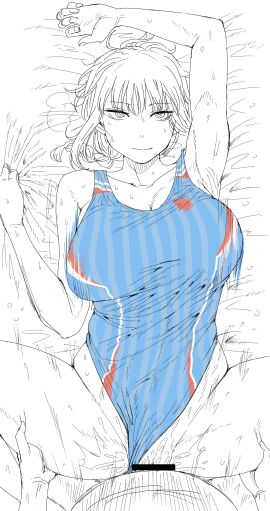 1boy 1boy1girl 1girls big_breasts bodysuit breasts busty busty_female censored chainsaw_man control_devil emotionless emotionless_female emotionless_sex female female_penetrated holding_sheet kaiman_garupan latex latex_bodysuit latex_clothing latex_suit makima_(chainsaw_man) male male/female male_penetrating male_penetrating_female massive_breasts no_emotion sheet_grab sheets straight straight_face straight_sex swimsuit tight_bodysuit unseen_character unseen_male unseen_male_face