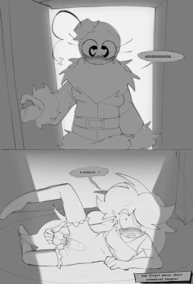 2girls bobette_(dandy's_world) cookie dandy's_world dandys_world dildo dildo_in_pussy female female_only ginger_(dandy's_world) kaeso_approved mant0za monochrome pussy pussy_juice surprised x-ray