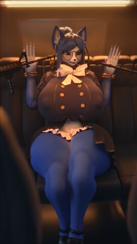 breasts breasts_bigger_than_head caught_off_guard female ghostoast huge_breasts huge_thighs krystal krystal_(dogzeela) star_fox weapon