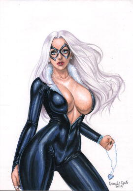 1girls 2024 big_breasts black_cat_(marvel) blue_eyes bodysuit breasts bursting_breasts catsuit diamond digital_drawing_(artwork) drawing eduardo_copati felicia_hardy female female_only hips hourglass_figure jewelry long_hair marvel marvel_comics mask masked masked_female mature mature_female necklace open_bodysuit open_clothes red_lipstick seductive seductive_look skin_tight solo solo_female spider-man_(series) superheroine thick thick_thighs tight_clothes tight_clothing voluptuous voluptuous_female waist white_fur white_hair zipper_down zipper_pull_tab
