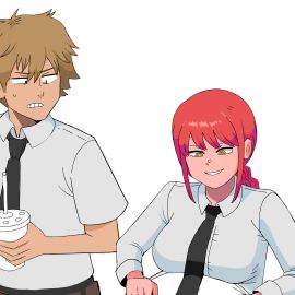 1boy 2girls animated chainsaw_man denji_(chainsaw_man) digestion dominant_female dr-worm female femdom higashiyama_kobeni huge_belly internal_view kobeni_higashiyama lewdlemage makima_(chainsaw_man) male sadistic_female struggling_prey submissive_female vore vore_belly