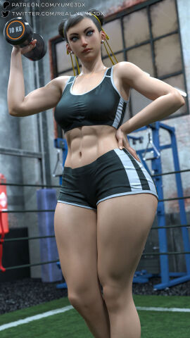 1girls 3d athletic athletic_female breasts busty chun-li female female_focus female_only hourglass_figure street_fighter tagme wide_hips yume3dx