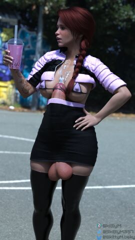 1futa 3d areolae autopaizuri autopaizuri_under_clothes balls balls_out balls_under_clothes big_penis boba_tea bottomless_skirt breasts cameltail clothes_stretching cum cum_between_breasts cum_on_self cumshot ejaculation erect_nipples erection erection_under_clothes erection_under_skirt futa_only futanari hands-free handsfree_ejaculation huge_cock intersex large_breasts nipple_bulge nipples penis penis_bulge penis_out penis_under_clothes penis_under_skirt pink_clothing public red_hair skirt skittym solo thighhighs