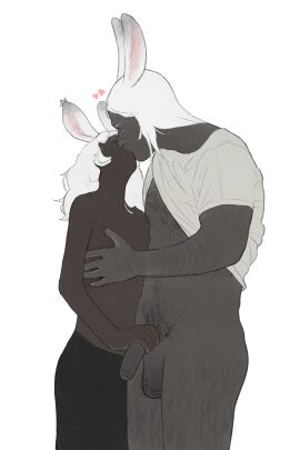 1boy 1cuntboy animal_ears balls black_penis body_hair bunny_boy bunny_ears bunny_girl couple cuntboy cuntboy/male dark-skinned_cuntboy dark-skinned_male dark_skin daughterdottir female femboy feminine feminine_body feminine_cuntboy feminine_intersex final_fantasy_xiv foreskin girly hairy_balls half-dressed handjob heart intersex intersex/male kissing larger_male male original_character original_characters partially_clothed penis pubic_hair rabbit_boy rabbit_ears rabbit_humanoid romantic romantic_couple sissy smaller_cuntboy straight taller_male trap twink uncircumcised uncut viera