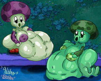 1girls anthro anthrofied ass belly belly_bulge breasts fat female female_pred flora_fauna nitrobutter plant plant_girl plant_humanoid plantie plants_vs._zombies plants_vs_zombies popcap_games pred puff-shroom_(pvz) pussy sea-shroom_(pvz) vore vore_belly weight_gain