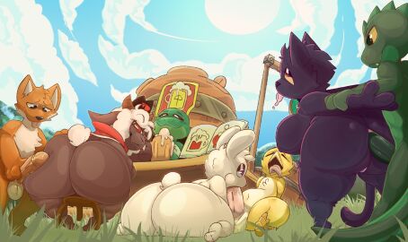 akuma_kanji ambiguous_gender anal anal_sex anthro anus arm_pull ass avian balls bar beak beer_mug beverage big_ass big_breasts big_butt big_penis black_body black_fur bodily_fluids book bottomless bovid breasts butt_squish canid canine caprine cheek_tuft chest_tuft closed_eyes clothed clothing cult_of_the_lamb detailed_background digital_media_(artwork) domestic_cat drooling erection facial_markings facial_tuft fangs felid feline felis fellatio female fox from_behind_position fur furniture genitals grass green_body group group_sex half-closed_eyes hand_on_ass hand_on_butt head_markings hi_res horn huge_ass huge_butt lagomorph lamb_(cult_of_the_lamb) leporid living_hat lizard looking_back looking_pleasured low-angle_view male male/ambiguous male/female mammal markings massive_monster_(studio) multicolored_body multicolored_fur narrowed_eyes nipples nude on_ground open_mouth oral orange_body orange_fur orgy outside penetration penile penis penis_on_butt plant prison_guard_position purple_eyes pussy rabbit red_crown_(cult_of_the_lamb) red_eyes red_sclera reptile saliva saliva_on_penis scalie sex sheep sign sitting sitting_on_grass sitting_on_ground sitting_on_knees sitting_on_stool sky slightly_chubby slightly_chubby_male smile spikes spikes_(anatomy) spots squish standing standing_sex stool tail teeth thick_thighs tongue tongue_out topwear topwear_only tuft two-tone_body two-tone_fur white_body white_fur white_wool wide_hips wool_(fur) yellow_body yellow_sclera