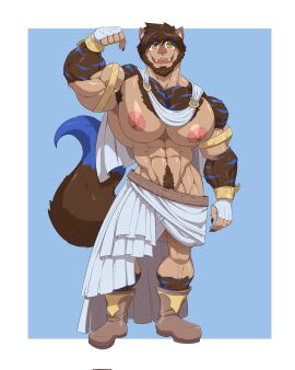 beard furry hair hairy huge_arms huge_pecs kartos male male_only muscular muscular_abdomen muscular_abs muscular_arms muscular_furry muscular_male muscular_pecs