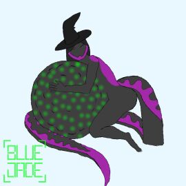 ambiguous_gender anthro big_belly blue_jade clothing egg eggnant glowing_egg hat headgear headwear jaden_(blue_jade) pregnant reptile scalie snake solo tail trans_(lore) trans_woman_(lore) witch_hat