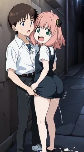 ai_generated animated anya_forger neopn_genesis_evangelion shinji_ikari spy_x_family tagme video