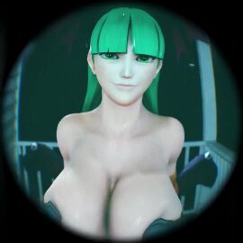 3d almightypatty animated darkstalkers huge_breasts looking_at_viewer morrigan_aensland no_sound peephole shaking_breasts shorter_than_10_seconds tagme video