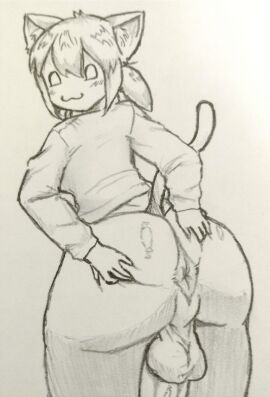 1dickgirl animal_ears ass big_ass bottomless clothed clothing cock-tail dickgirl futa_only futa_sans_pussy futanari huge_cock humanoid humanoid_penis hung_bottom intersex kemonomimi partially_clothed penis sketch solo soygem.party spread_anus spread_ass spreading_ass spreading_butt_cheeks spreading_own_ass tagme tama traditional_media_(artwork) unknown_artist