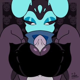 1:1 2d_animation alien animated antennae_(anatomy) anthro bedroom_eyes big_breasts big_penis biped black_body black_sclera blue_body bouncing_breasts breast_play breasts clothing clothing_pull erect_nipples erection female genitals glistening glistening_clothing hi_res kerchief leyla0223 looking_down_at_penis male male/female mouthless moving_background narrowed_eyes neckerchief neckwear nipple_outline nipples noseless paizuri penis px_0-25 seductive sex short_playtime signature tight_clothing titfuck titfuck_under_clothes titjob topwear topwear_pull