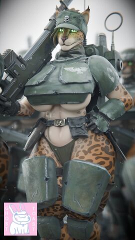 3d ambiguous_gender anthro areola areola_slip astra_militarum big_breasts boots breasts claws clothed clothing clothing_pull detailed_background digital_media_(artwork) felid felinid female female_focus female_only footwear genitals ghostoast group guardswoman_(warhammer_40k) gun hi_res imperial_guard imperium_of_man khajiit khajiit_female lasgun legwear mammal markings narrowed_eyes partially_clothed pussy ranged_weapon seductive shoes solo_focus tail the_elder_scrolls topwear topwear_pull vulgarvictor warhammer_(franchise) warhammer_40k weapon