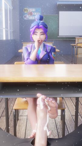 3d 3d_(artwork) 3d_background 3d_model 3d_render 8k classroom cock cum cum_drip cum_on_feet cum_on_penis dick feet feet_focus feet_on_penis feet_together feet_up foot_fetish foot_focus foot_worship footjob footjob_under_table hi_res highres juno_(overwatch) kazworksnsfw overwatch overwatch_2 penis school school_uniform schoolgirl soles teo_minh toes toes_scrunch